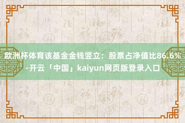 歐洲杯體育該基金金錢豎立：股票占凈值比86.6%-開云「中國」kaiyun網頁版登錄入口
