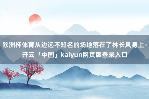 歐洲杯體育從邊遠(yuǎn)不知名的場地落在了林長風(fēng)身上-開云「中國」kaiyun網(wǎng)頁版登錄入口